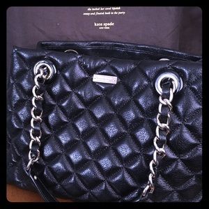 Kate Spade Maryanne Gold Coast Black quilted purse